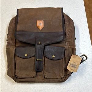 HeyBo Brown Leather Backpack by